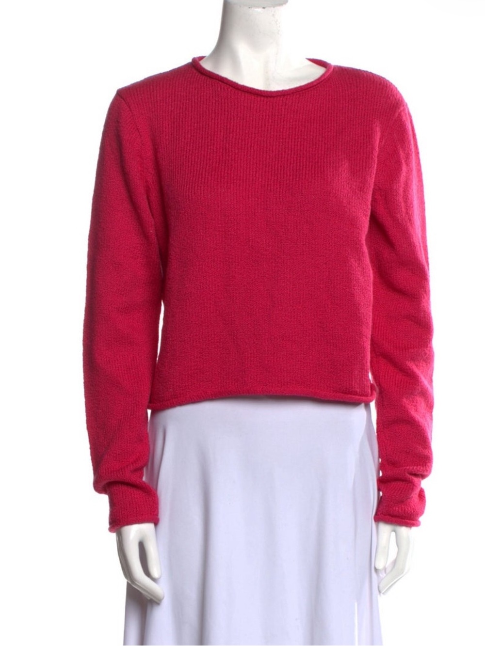 Elder Statesman Cropped Pink Crewneck Sweater